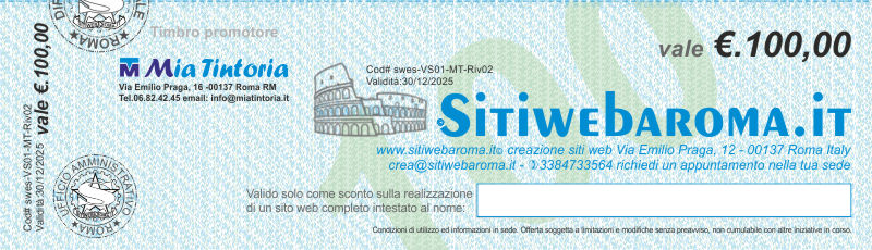 Buono sconto 100 euro per la realizzazione di un siti web